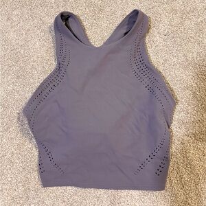 Athleta Pale Purple Racerback crop tank/ long line sports bra Athletic Top